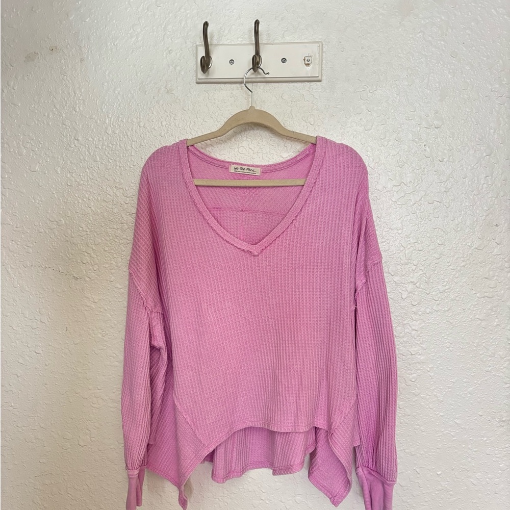 We The Free V-Neck Waffle Knit Sweater